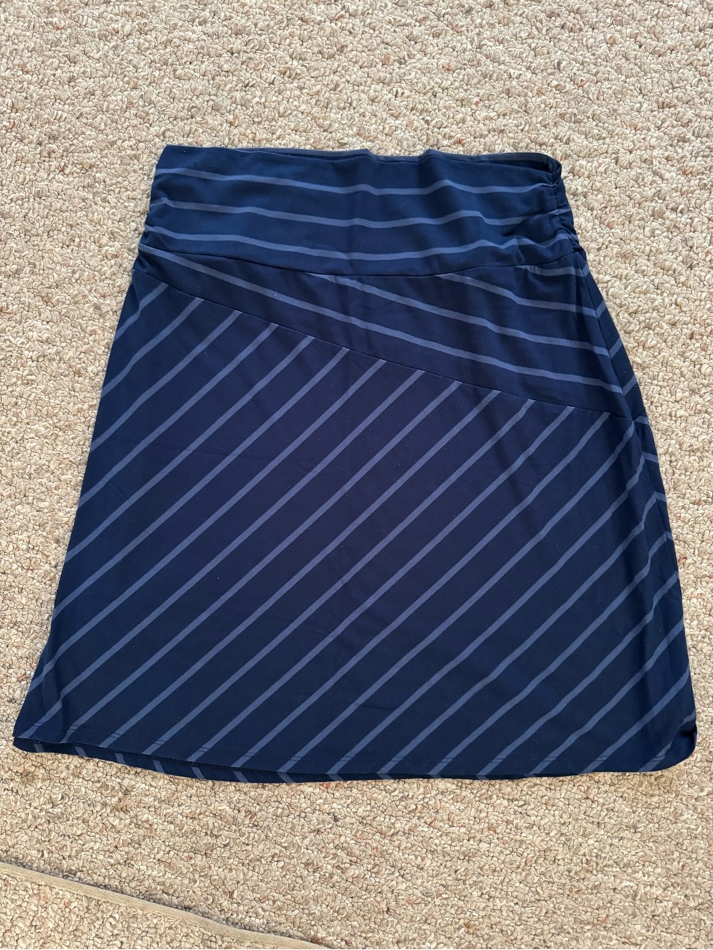 Faded Glory Navy Striped A-Line Skirt